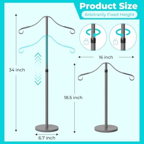 Shirt Display Stand Mannequin Torso 18-33" Adjustable,Grey,4 Pack - Image 4