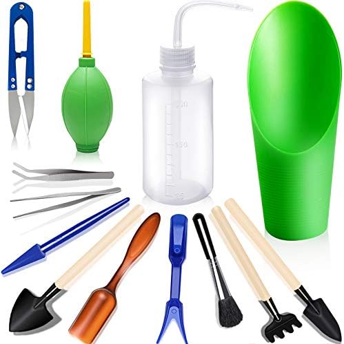 Succulent Tools, Mini Garden Tool Set, Transplanting Tools Set, Succulent Care kit for Succulent Miniature Gardening Plant, Multi, 13 Pcs by godehone