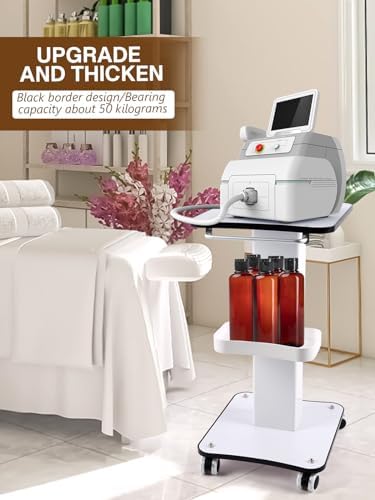 Kalolary Beauty Salon Trolley Cart, Aluminum Spa Rolling Cart with Wheels Beauty Instrument Tray Rolling Cart with Tray Salon Rolling Trolley Cart, Back Metal Border - Image 4