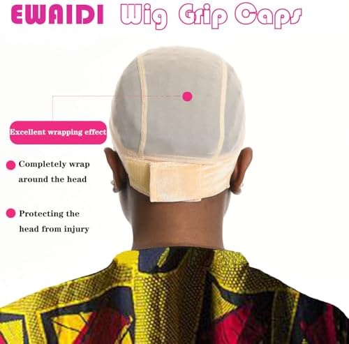 Lace Wig Grip Cap for Women 4x5 Transparent Lace Front Wig Cap with Gripper Headband to Keep Wig In Place Adjustable Lace Wig Gripper Make Your Wigs Gluless (Nude, Large) - Image 5