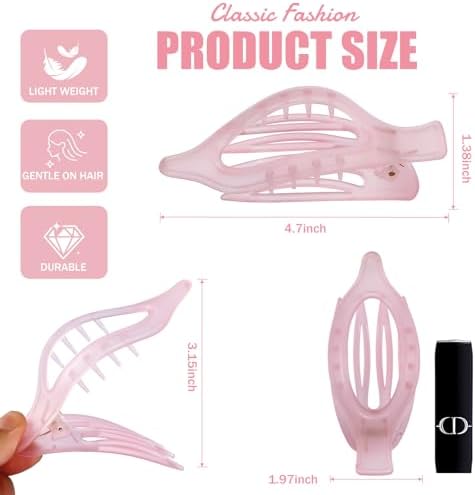 Flat Hair Clips for Women - 6 PCS French Flat Claw Clips Medium Hair Clips for Girls Large Hair Claw Clips for Thick or Thin Hair Strong Hold No Slip Hair Accessories for women (Ice Cream) - Image 3