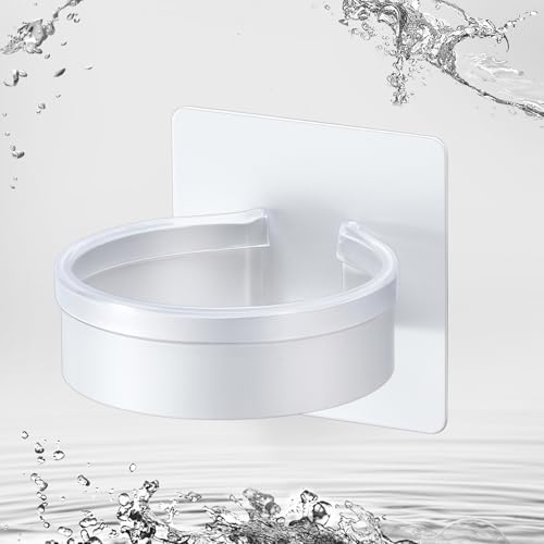 Blow Dryer Holder Wall Mounted, hairdryer holder for bathroom, Blow Dryer Organizer, hair tool organizer wall mount, Adhesive Hair Dryer Storage for Bathroom Barber Shop (White) - Image 2