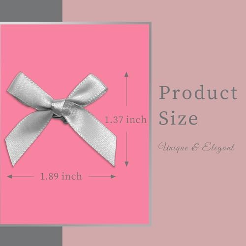 30PCS Small Hair Bows Silver Mini Bow Clips Satin Pink Hair Accessories Coquette Bow for Girls Women - Image 4