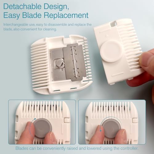 2-Pack Manual Hair Trimmer Comb, Double-Sided Razor and Comb for Women and Girls, Compact and Portable, Gray - Image 4