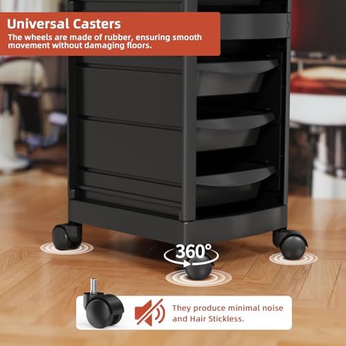 7-Layer Salon Trolley Cart with 6 Drawers for Hair Stylist - Image 4