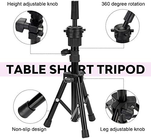 22 Inch Wig Stand Wig Head Mannequin Head with Tripod - Image 4