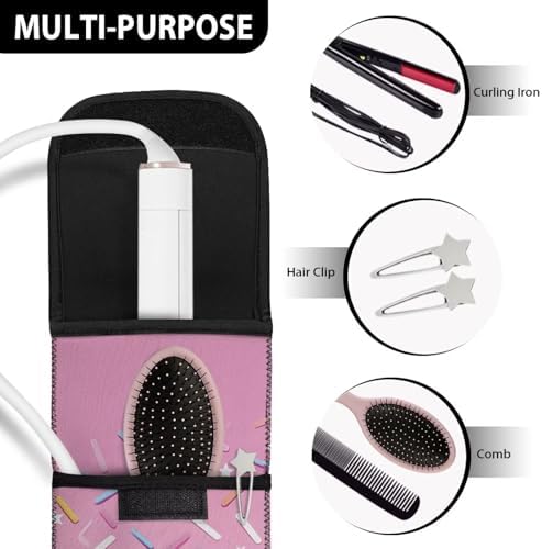 Flat Iron Case Holder Silicone Ice Cream Heat Resistant Neoprene Curling Iron Straightener Holder Cover Bag and Silicone Travel Mat for Travel Daily Long-Term Use - Image 7