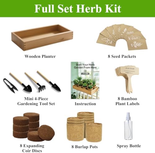 Indoor Herb Garden Kit, Culinary Herb Starter Kit with Seeds & Tools for Beginners, Kitchen Decor, House Warming Gifts for New Home, for Christmas, Ultimate Birthday Gifts for Women Men Mom Dad - Image 2