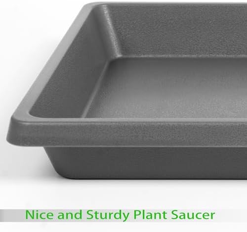 Square Plant Saucer 10 Inch 4 Pack, Plant Drip Trays and Flower Pot Saucers，Doubles Plant Water Catcher Tray, Plant Trays for Indoors No Holes, Plant Drainage Tray Saucers for Potted Plants - Image 4