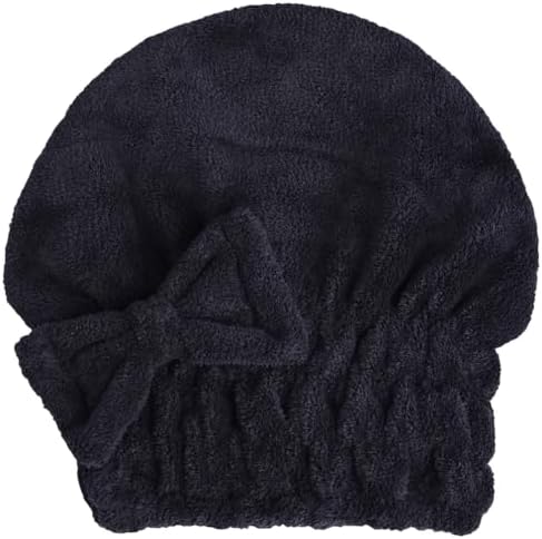 HOPESHINE Microfiber Hair Towel Cap for Women Wet Short or Long Curly Hair Super Absorbent Turbans Anti Frizz Great Gift for Women and Girls (Black+Rose red, 2) - Image 5