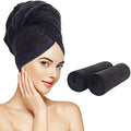 SUNLAND Microfiber Hair Towel 40 X 20 inch 2Pack Black by SUNLAND