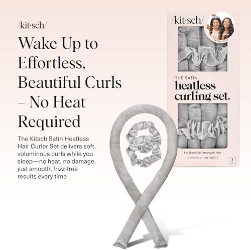 Kitsch Satin Heatless Curls Overnight Set - Silver - Image 2