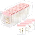 HOMEHIVE Clear Acrylic Jewelry Organizer Box with 20 Portable Pouches, Jewelry Storage Case for Women Girls, Tangle-Free, Anti-Tarnish, Compact Storage for Necklaces/Earrings/Rings, Upgraded Pink by HOMEHIVE