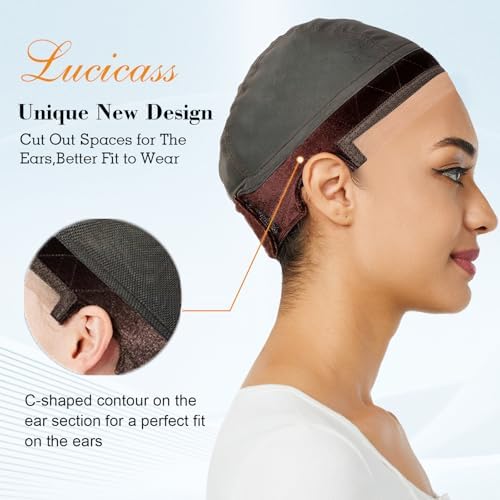 Wig Cap for Women,Wig Grip Cap for Keeping Wigs in Place,Non Slip Caps with Velvet Grip Band Make Your Wigs Be Glueless(Brown,S) - Image 2