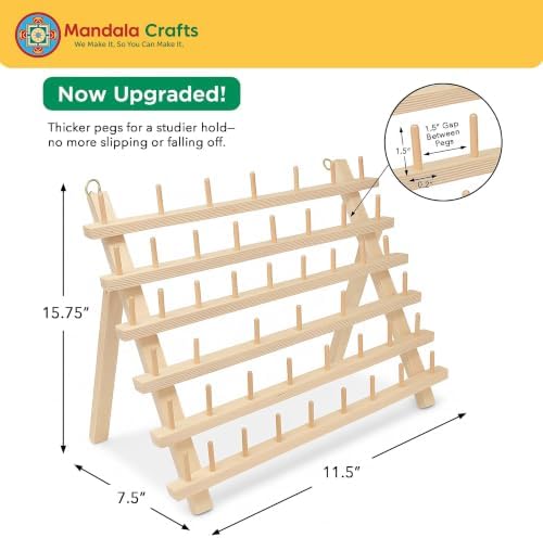 Mandala Crafts 60 Spool Thread Rack Sewing Embroidery Thread Holders - Image 2