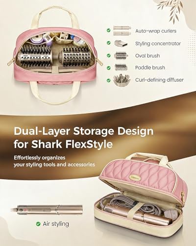 Mancro Carrying Case for Shark FlexStyle, Quilted Hair Tools Travel Bag - Image 2