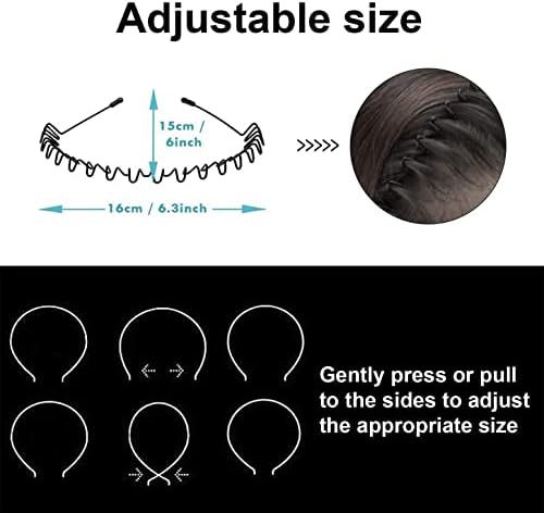 Metal Headband for Men, Non Slip Wave Hair Band, Flex Grip 1 Pcs - Image 2