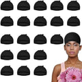 Smilco 20-Piece Black Lace Front Stocking Cap - Stretchy Nylon Wig Cap for Women's Wigs, Black by Smilco