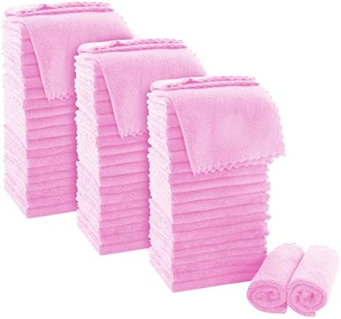 MOONQUEEN Ultra Soft Premium Washcloths Set - 12 x 12 inches - 72 Pack - Quick Drying - Highly Absorbent Coral Velvet Bathroom Wash Clothes (Frozen Berry) by MOONQUEEN