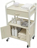 Beauty Salon Storage Trolley Cart, 2 Tiers Shelving Rolling Salon Storage Cabinet with Wheels & Drawer, Salon Storage Cart Beauty Organizer for Beauty Salons Barber Shops Home Offices Spas Etc by Unknown