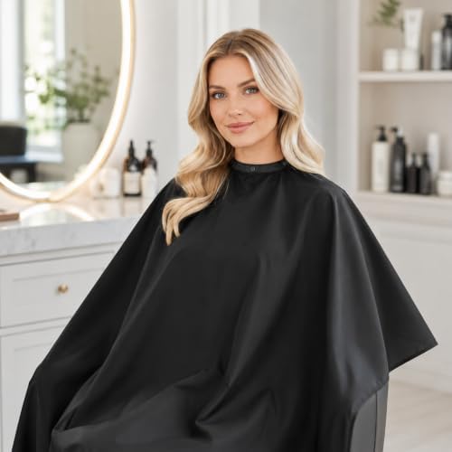 10 Pack Black Waterproof Hair Salon Capes - Image 6