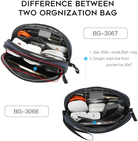 BANGE Cable Organizer Pouch， Travel Water Resistant Tech Accessories Bag Carry Storage，Electronic Organizer Accessory Case for Charger, Cables, Power Bank - Image 4
