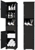 Viaozutis Tall Bathroom Cabinet, Storage Cabinet with 2 Doors & 2Drawer, with Ajustable Shelve, for Bathrooms, Kitchens,Entrances（Black） by Viaozutis