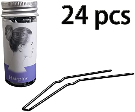 U Shaped Hair Pins for Buns, Bobby Pins for Women, Strong Thick Ballet Bun Hair Pins, Spring Steel Hair Styling Pins for Long Thick Hair, Dance, Updos and Bridal Hair, 24 Count 3 inch, Black - Image 2