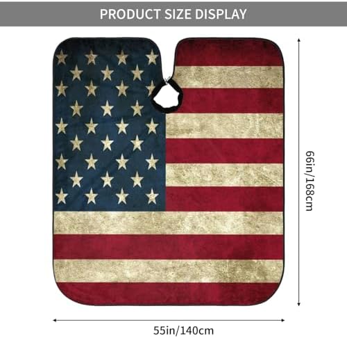 Vintage American Flag Home Hair Cutting Barber Cape - Image 2