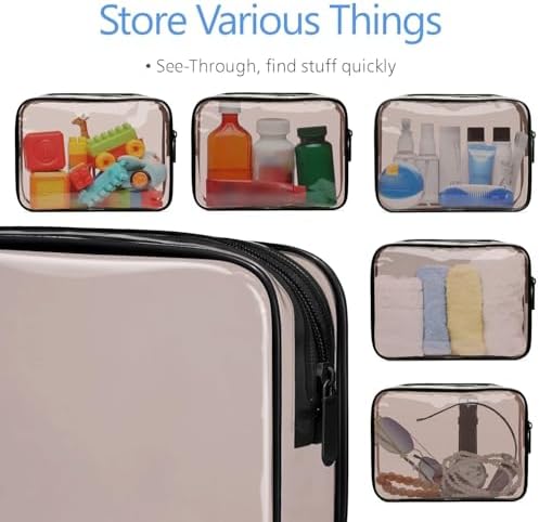 PACKISM Clear Makeup Bag Travel - TSA Approved Toiletry Bag, Black Brown - Image 4