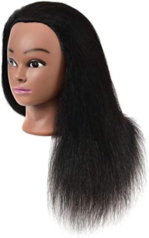 22 Inch Real 100% Human Hair Mannequin Head with Stand for Cosmetology Manikin Practice Training Head Braiding Styling Curling Cutting Updos Display - Image 3