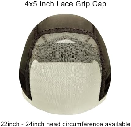 Lace Wig Grip Cap with 4 Pcs HD Wig Caps, 4x5 Transparent Lace Wig Caps for Women Lace Front, Non Slip, Adjustable Grip Cap for Glueless Wigs, Brown - Image 2