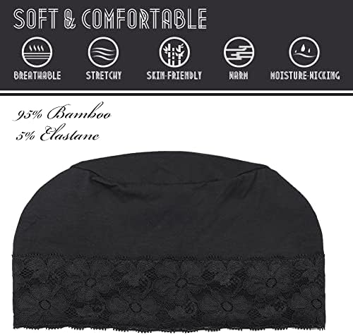 Lace Beanie Sleep Caps Head Coverings for Women Hair Loss - Image 2