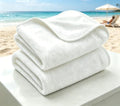 White Dual-Sided Microfiber Bath Towel, 2 Pack 48"x24" Ultra Absorbent Quick Dry Pool Towel, Exfoliating Body Cloth for Dead Skin & Sunscreen Removal, Lint-Free Reusable Shower Towel for Pool, Beach by Ecopandy