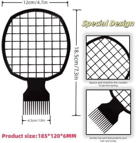 Upgraded Hair Twist Comb Hair Sponge Brush and Metal Afro Hair Pick Comb Set for Black Men Women Curls, 2 In 1 Afro Hair Coil Pick Combs Curl Brush (2 Pcs) - Image 3