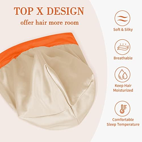 Fittia Satin Lined Sleep Bonnet, Adjustable Non-Slip Cap For Locs, Medium - Image 6