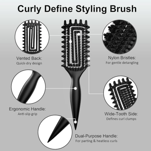 Curly Hair Brush, Curl Brush For Wet & Dry Hair,Curl Defining For Women&Men - Image 2