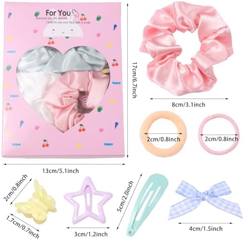 Rosvia 533PCS Hair Accessories Set for Girls,Mini Butterfly Hair Clips and Elastic Hair Ties,Satin Silk Scrunchies,Hair Kit for Toddler Girls - Image 2