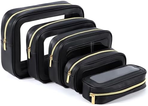 YOPCDJ 5PCS Diaper Bag Organizer Pouch Set, TSA Approved Toiletry Bag，Clear Waterproof TPU Makeup Bag Set Travel Organizer Bags for Women and Kids by YOPCDJ