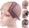 YANTAISIYU 4X4 Inch U Part Swiss Lace Wig Cap for Making Wigs with Adjustable Straps on the Back Glueless Hairnets (Brown M) by YANTAISIYU