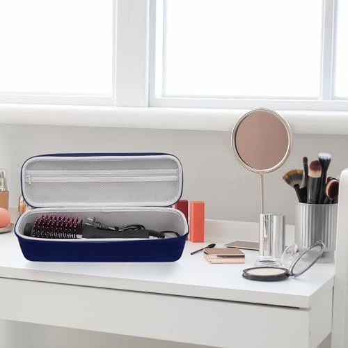 MOSISO Hard Travel Case Storage Bag Compatible with Revlon One-Step Hair Dryer Brush 1.0 & Plus 2.0, EVA Carrying Case Cover Protective Hard Shell Sleeve with Hot Air Brush Pouch, Navy Blue - Image 5