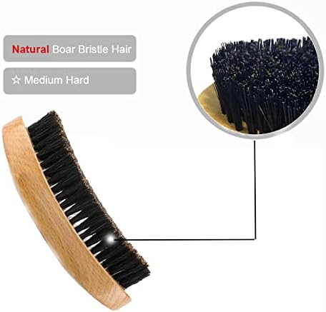Hair Brush - Medium Hard 360 Wave Brush for Men - Beech Wood Handle, Boar Bristle, Wavy Hair, Hair Styling Brush for Black Hair, Beard Brushes (Yellow, 5x2.76x1.40 inches, 100g) - Image 6