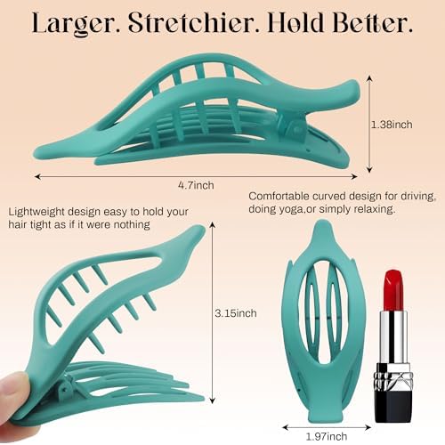 AWAYTR 6Pcs French Flat Hair Clips, Lay Flat Claw Clip for Women - Image 4