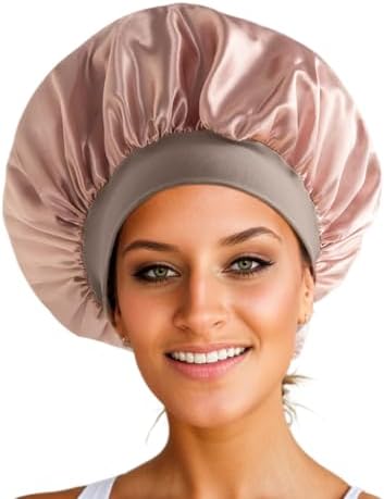 Silk Bonnet for Men Women Hair Bonnet for Sleeping,High Elasticity Wide Soft Band Sleep Cap for Curly Hair Braids by HUZJKD