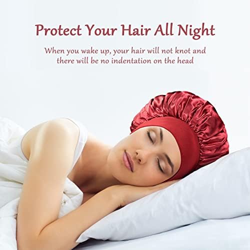 vidsel 4PCS Satin Bonnet, Bonnets for Women, Silk Hair Bonnet for Sleeping - Image 5