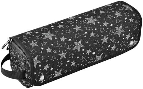 Hair Tools Travel Bag with Heat Resistant Mat Detachable 2-in-1 Curling Iron Travel Case Hot Tools Organizer for Straightener Flat Iron Black Stars by WelcometoElliTarr