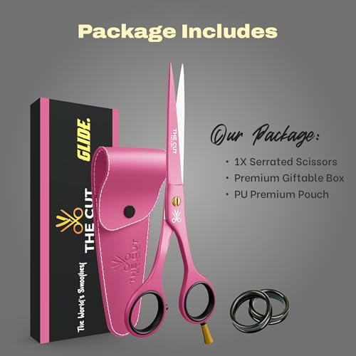 The Cut Factory- 6.5” Professional Hair Scissors - High Carbon 420 Stainless Steel Hair Cutting Scissors, Ultra-Sharp Barber Shears for Salon & Home (PINK) - Image 7