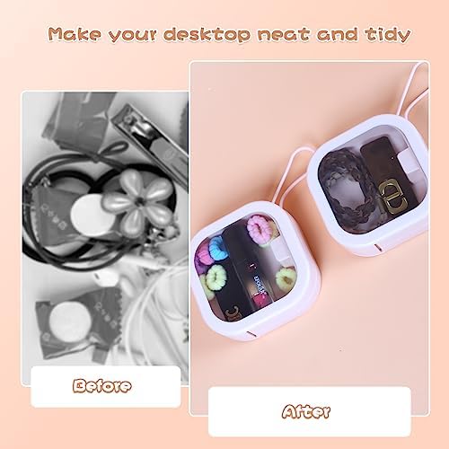 Hair Tie Organizer, Small Portable Hair Accessories Storage Can Be Stackable Or Hung On The Wall, Small Items Holder Hair Tie Organizer for Jewelry Hair Stuff Hair Clip Cotton Swab - Image 4