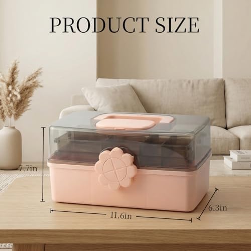 Pulseplay 3-Layer Hair Accseeories Organizer Box for Girls Portable Craft Organizers and Storage with Handle Multipurpose Plastic Storage Box for Hair Accessories,Jewery,Sewing,Art Supply,Nail - Image 5