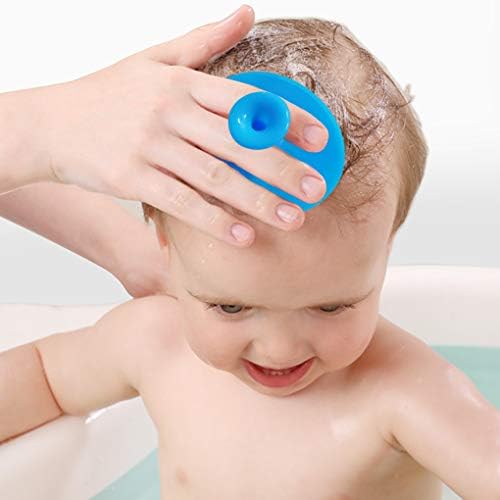 Baby Bath Brush, Baby Cradle Cap Brush, Silicone Massage Brush, Silicone Scrubbers Exfoliator Brush, Baby Skin Scrubbers for Dry Skin and Cradle Cap (Large-Blue & Green) - Image 4